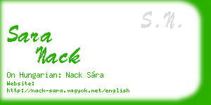 sara nack business card